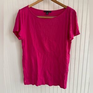 Ralph Lauren Fuchsia Short-Sleeve Scoop Neck Cotton Tee Size XL